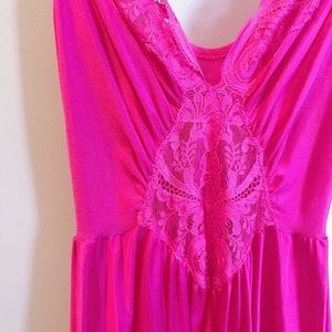 pink slip lace maxi dress
